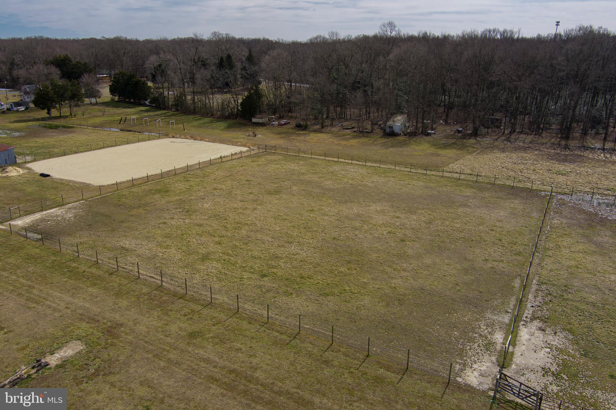 309 Duhamel Corner Road Marydel, MD 21649 - Photo 33 of 59 Aerial of Pasture 2 and Arena