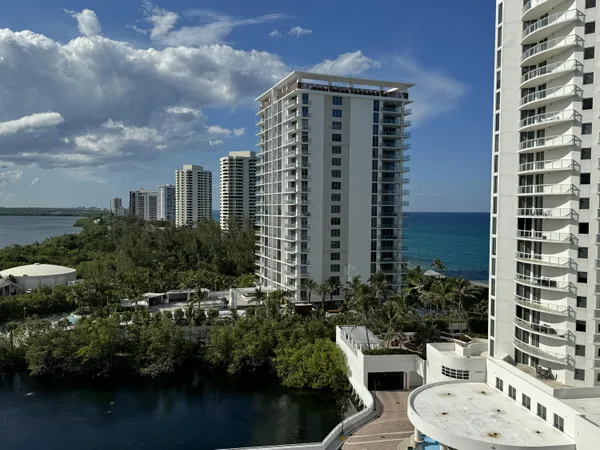 a view of a city with tall buildings