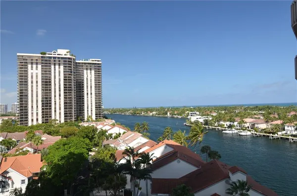 a view of a city with ocean view