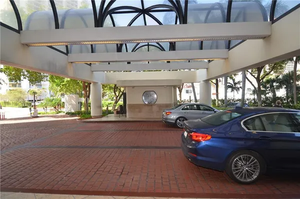 a view of a garden with a pathway