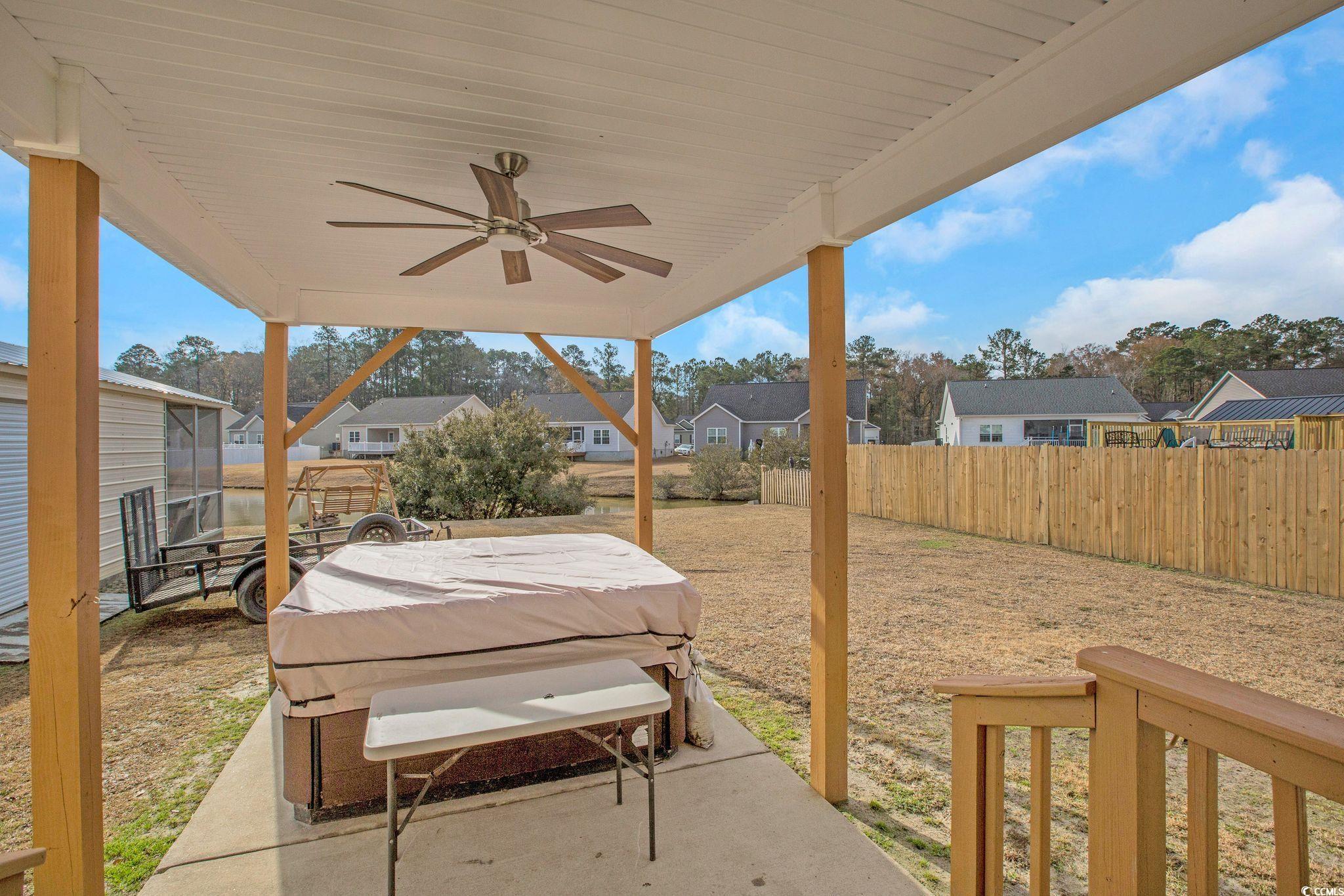 607 Garden Avenue Georgetown, SC 29440 - Photo 33 of 35 View of patio with a hot tub and ceiling fan