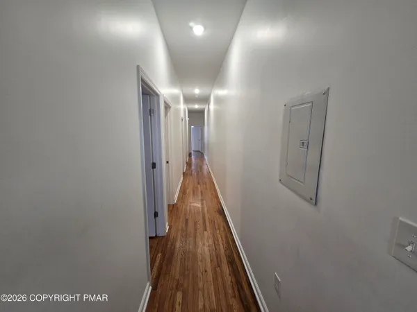 a view of hallway with stairs