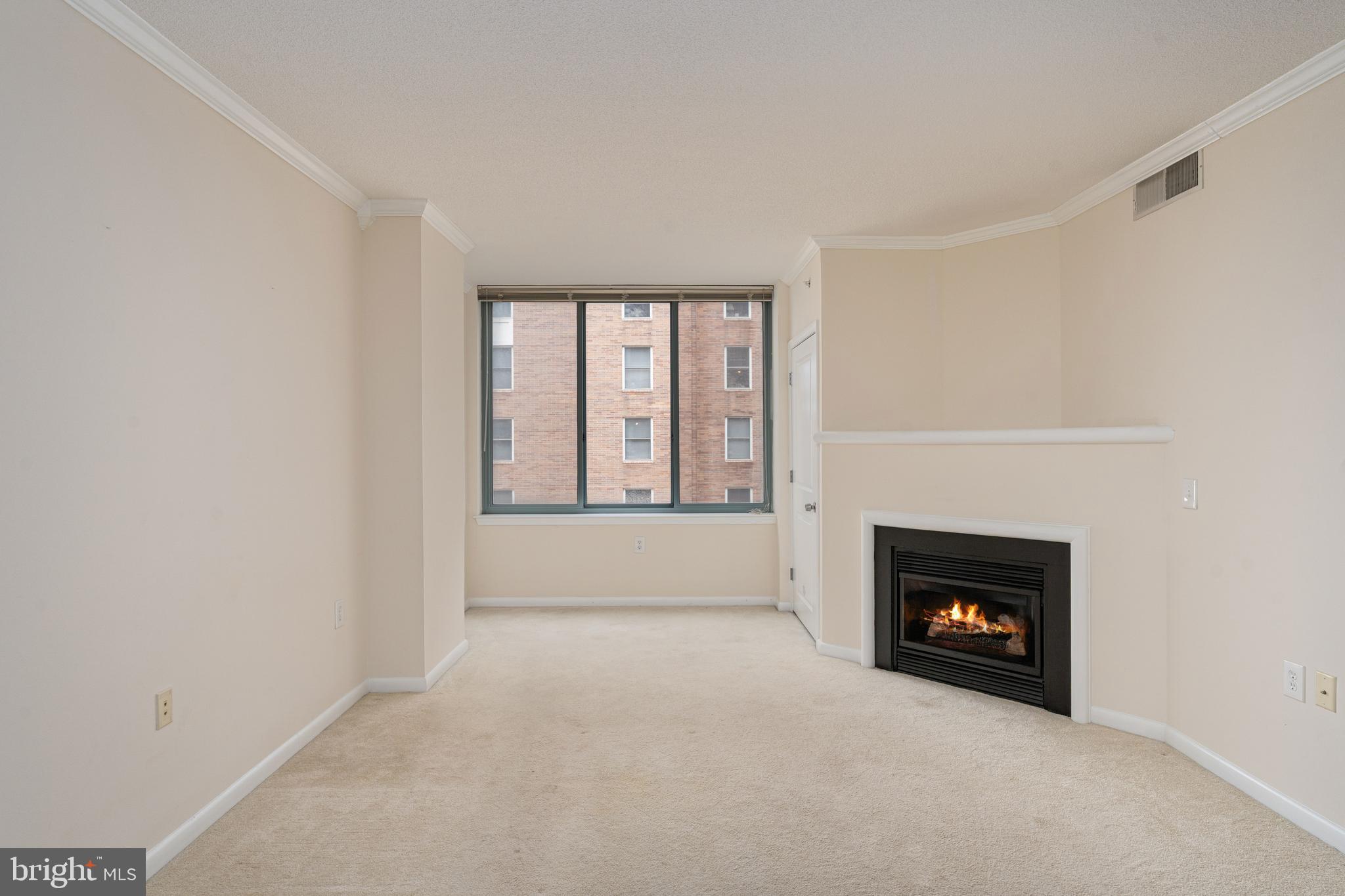 851 North Glebe Road, Unit 1407 Arlington, VA 22203 - Photo 23 of 51 a view of an empty room with a fireplace and a window