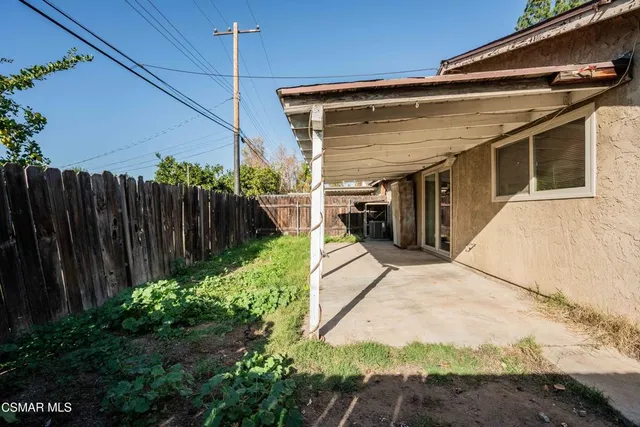 a view of backyard with potted plants