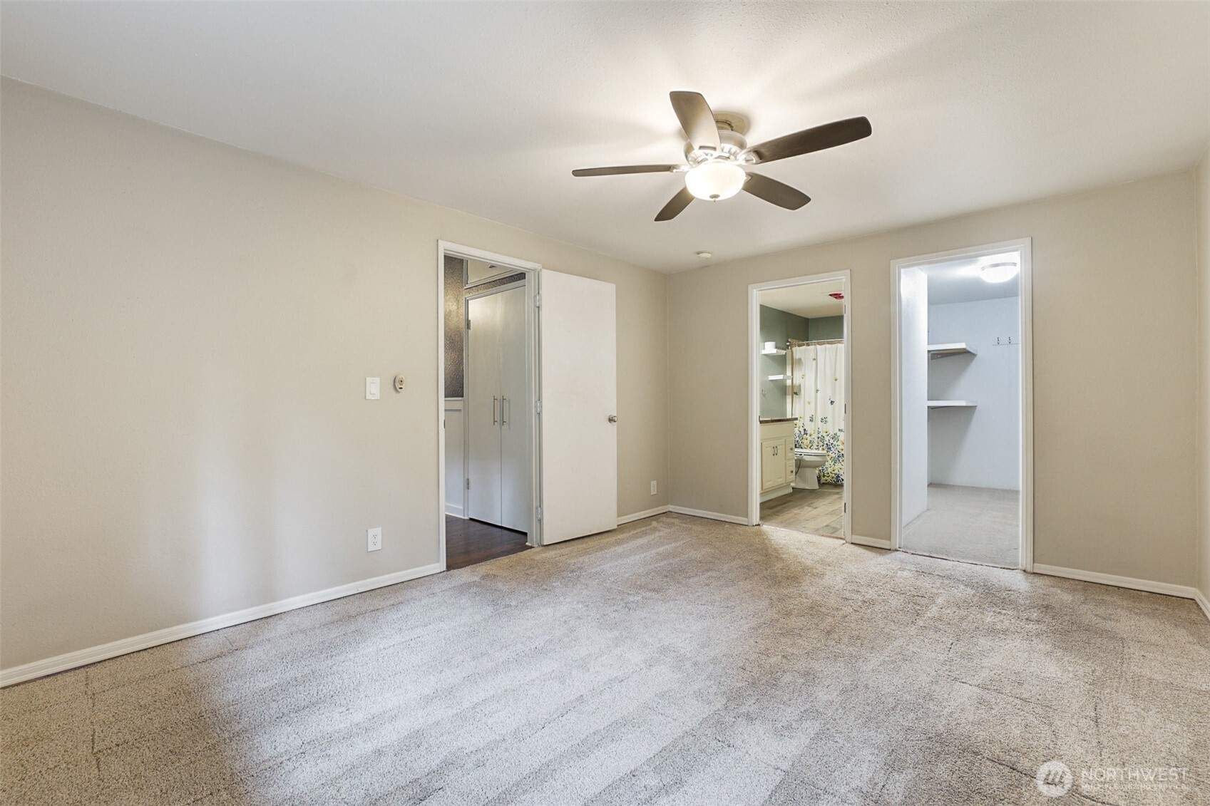 41 Barbara Lane Belfair, WA 98528 - Photo 14 of 28 a view of an empty room with a ceiling fan