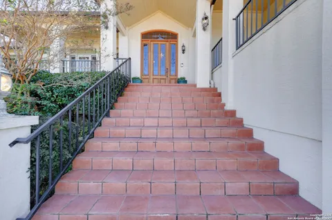 a view of a balcony with an outdoor space