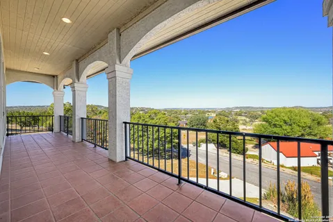 a view of a city from a balcony