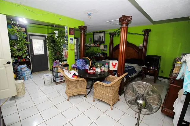 a living room with furniture