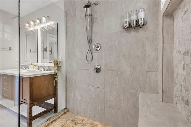 a bathroom with a shower