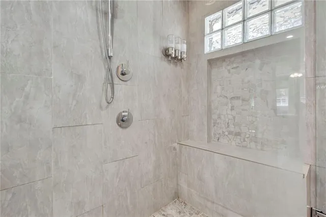a bathroom with a shower