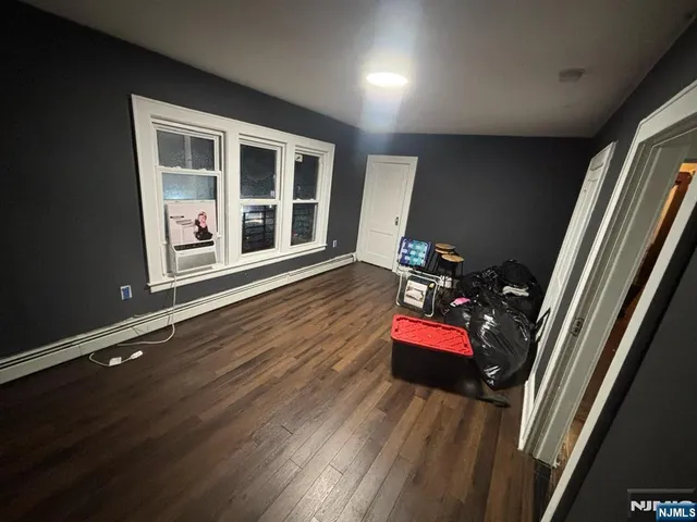 a view of a car park with wooden floor