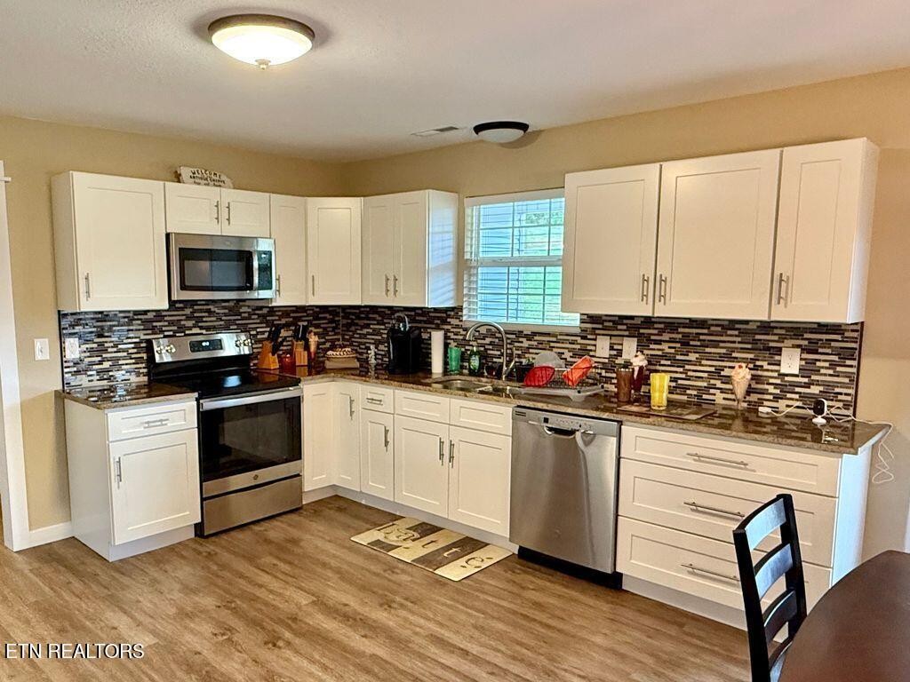 1825 Pleasant View Cemetery Road New Market, TN 37820 - Photo 3 of 19 a kitchen with granite countertop a stove a sink and a microwave