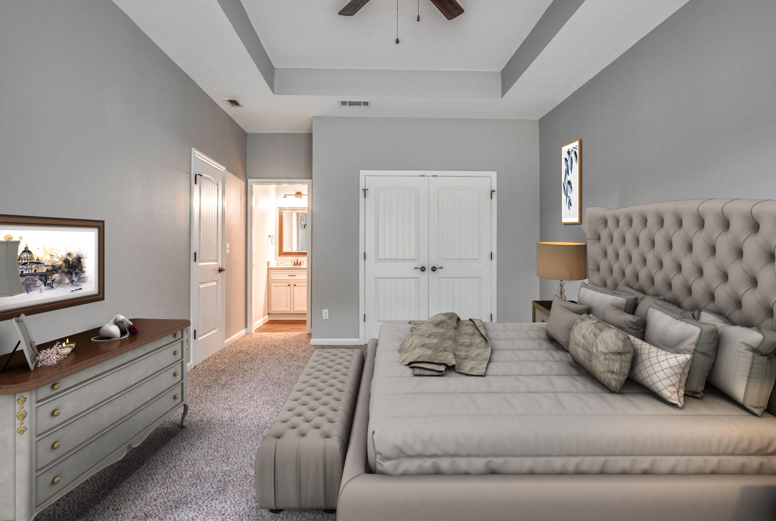 240 Dixie Street Crestview, FL 32536 - Photo 12 of 20 a bedroom with furniture and a flat screen tv