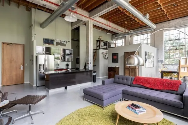 a living room with furniture