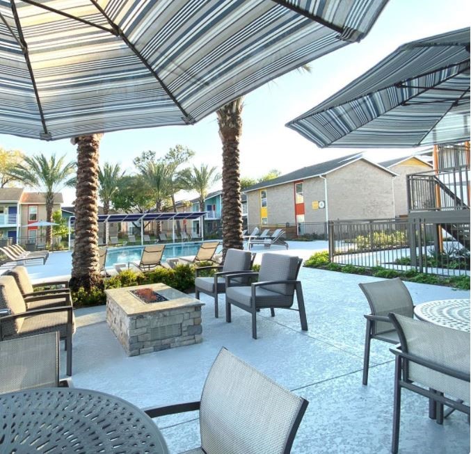 8787 Hammerly Boulevard, Unit 227 Houston, TX 77080 - Photo 33 of 40 a outdoor space with patio the couches and potted plants