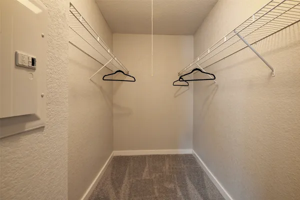 a view of small space with racks on the wall