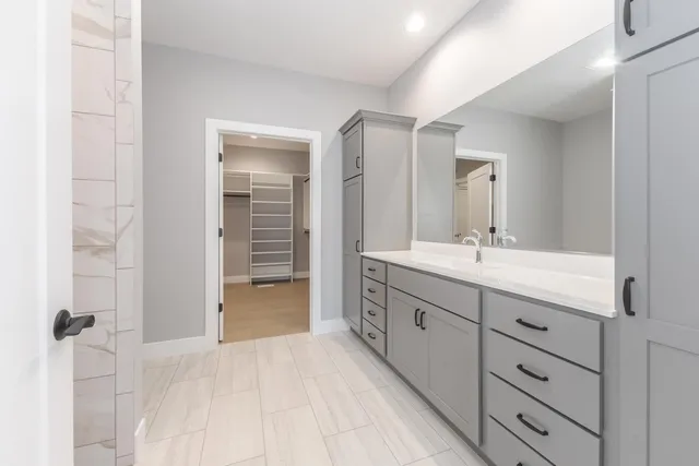 a bathroom with a shower