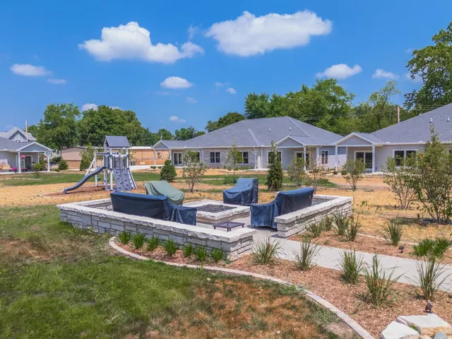 a view of a house with a patio
