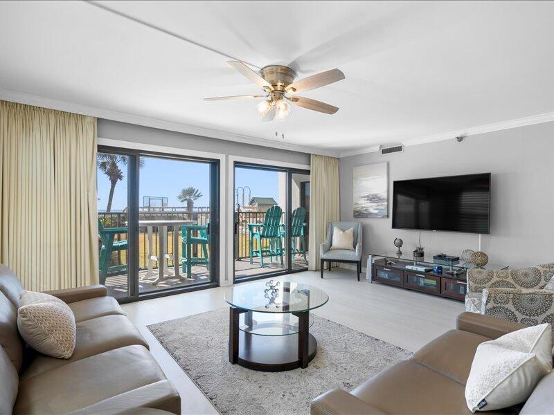 1044 Highway 98, Unit 101 Destin, FL 32541 - Photo 8 of 29 a living room with furniture and a flat screen tv