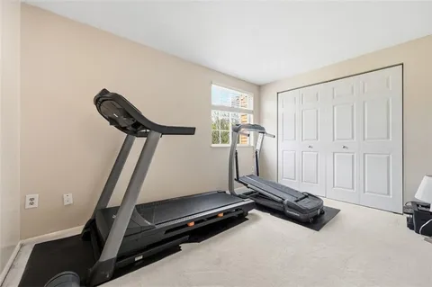a room with gym equipment