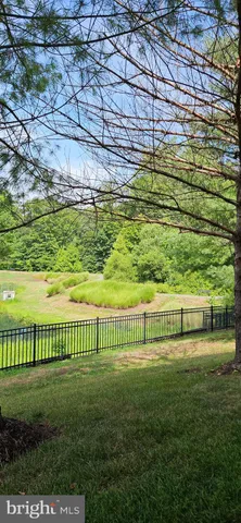 a view of a bench with a yard