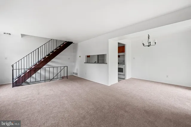 a view of livingroom with kitchen