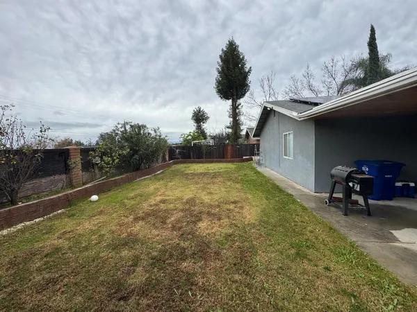 a view of a backyard