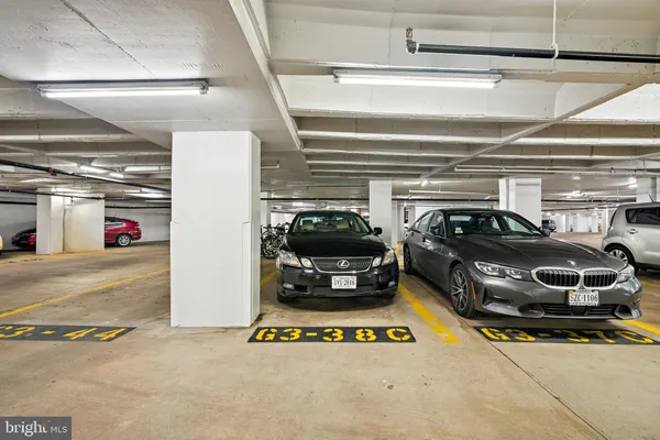 a car parked in a parking garage