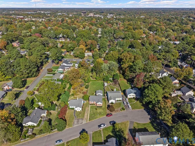 an aerial view of multiple house