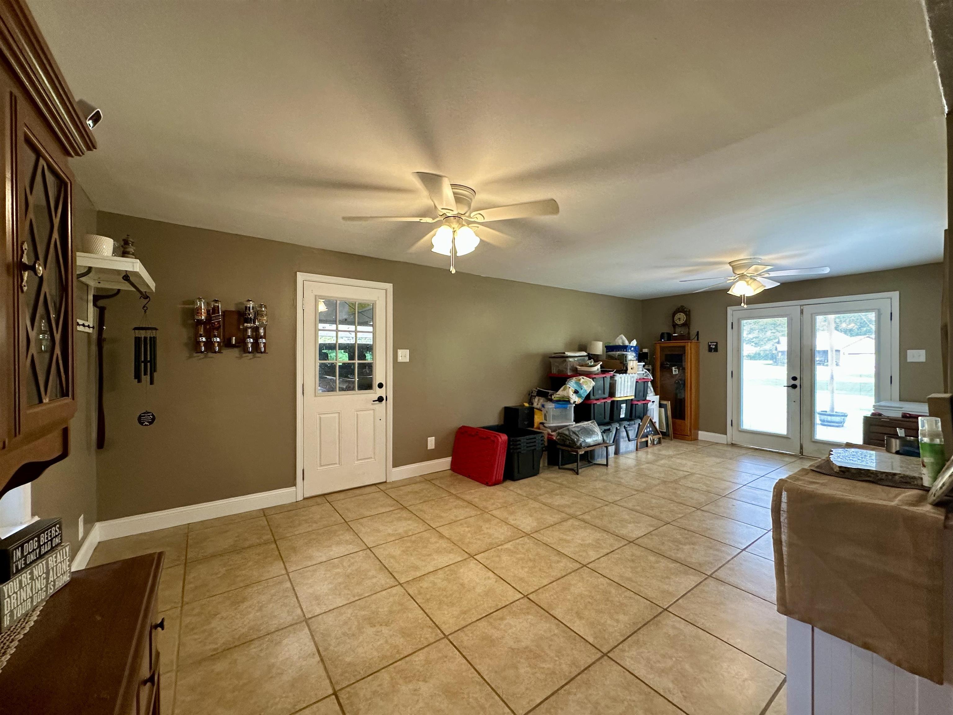 1230 Joann Road Somerville, TN 38068 - Photo 20 of 28 Entryway with light tile patterned floors, ceiling fan, and french doors
