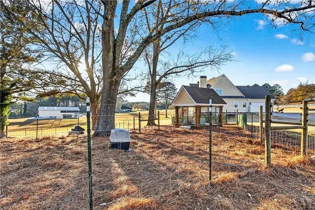 a view of an empty room with stairs
