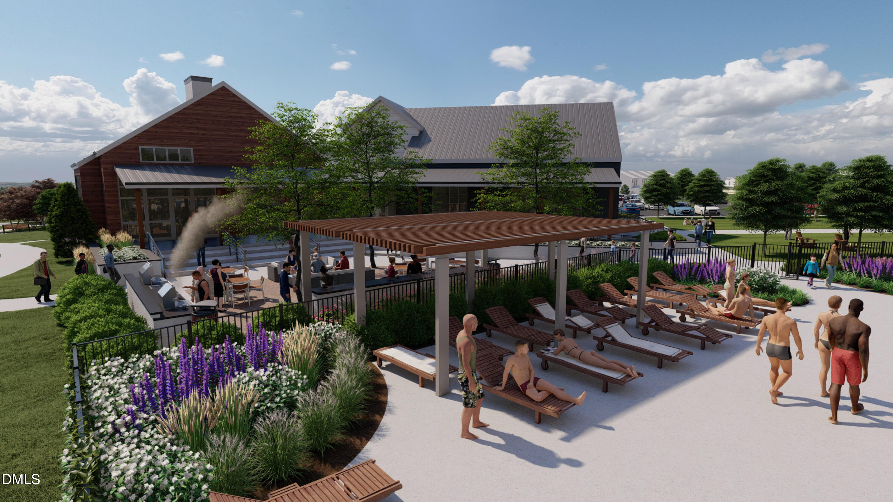 1304 Solace Way Rolesville, NC 27571 - Photo 30 of 34 a view of a patio with table and chairs under an umbrella