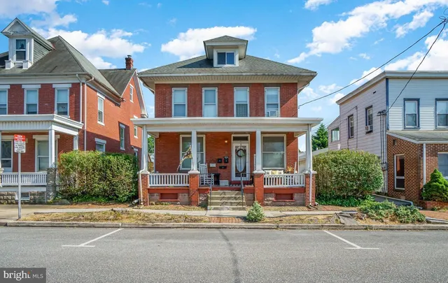 front view of a brick building