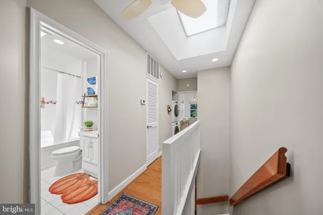 a view of entryway with wooden floor