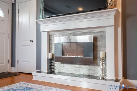 a closeup of a fireplace