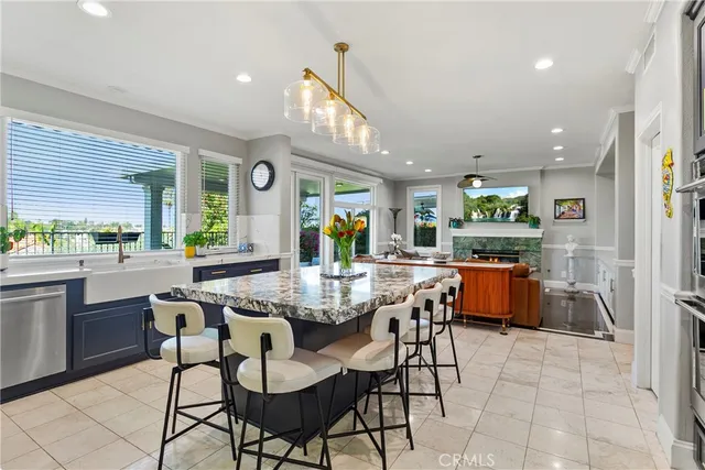 a view of a dining area with furniture