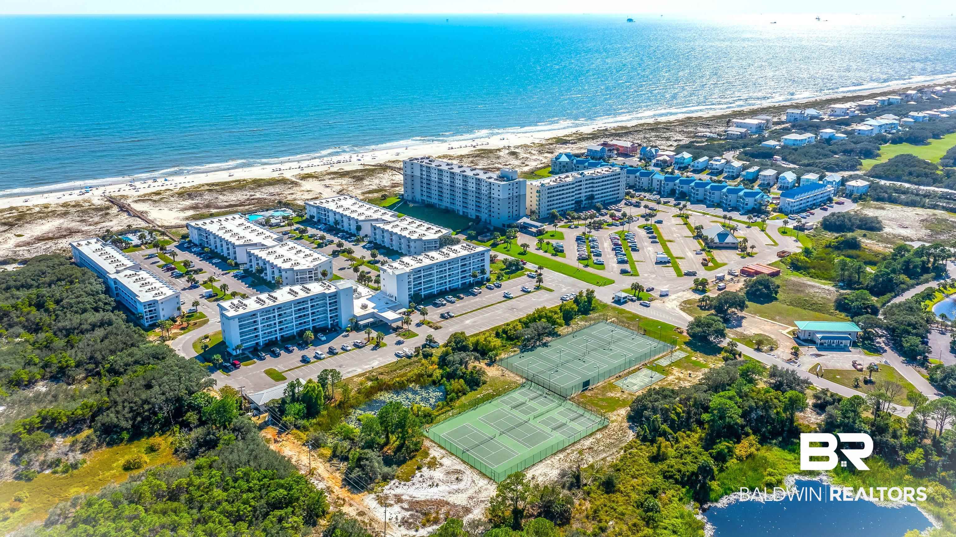 497 Plantation Road, Unit 1143 Gulf Shores, AL 36542 - Photo 50 of 50 Bird's eye view featuring a view of the beach and a water view