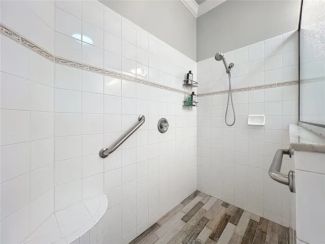 a bathroom with a shower