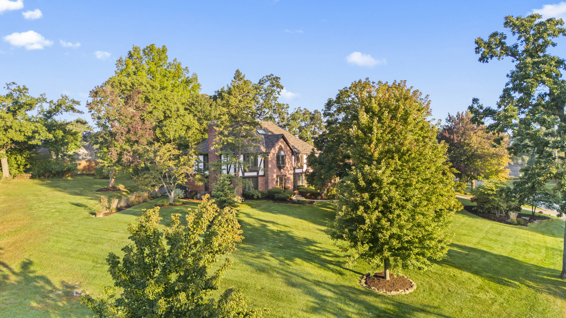 9 Equestrian Way Lemont, IL 60439 - Photo 29 of 32 a view of a yard with plants and large trees