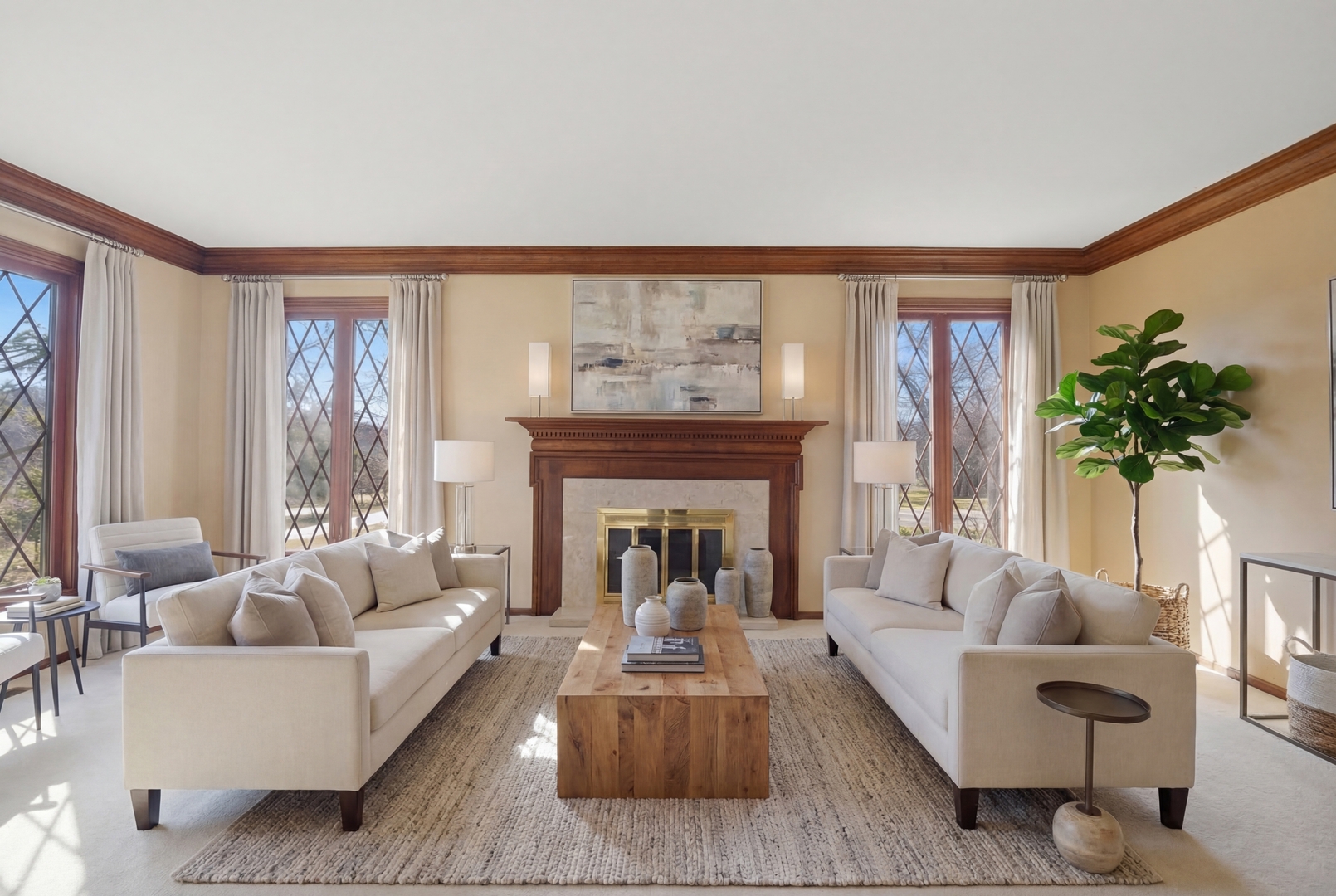 9 Equestrian Way Lemont, IL 60439 - Photo 7 of 32 a living room with furniture and a fireplace