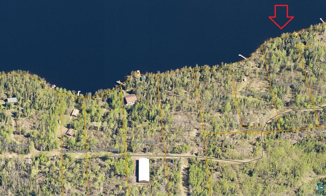 Tbd East Armstrong Bay Road Tower, MN 55790 - Photo 3 of 14 Aerial view of property's location with a heavily wooded area and property parcel outlined