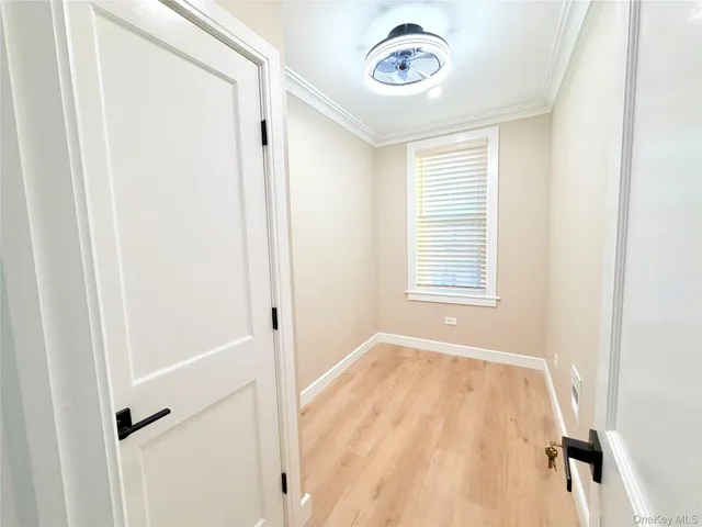a view of a livingroom with a window