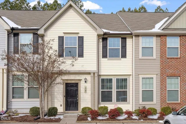a front view of a house with windows
