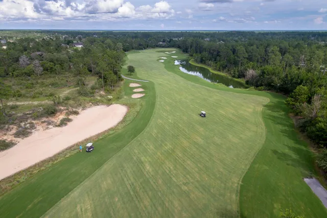 a view of a lake in a yard