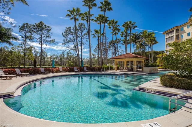 a view of a park with a bench and plants
