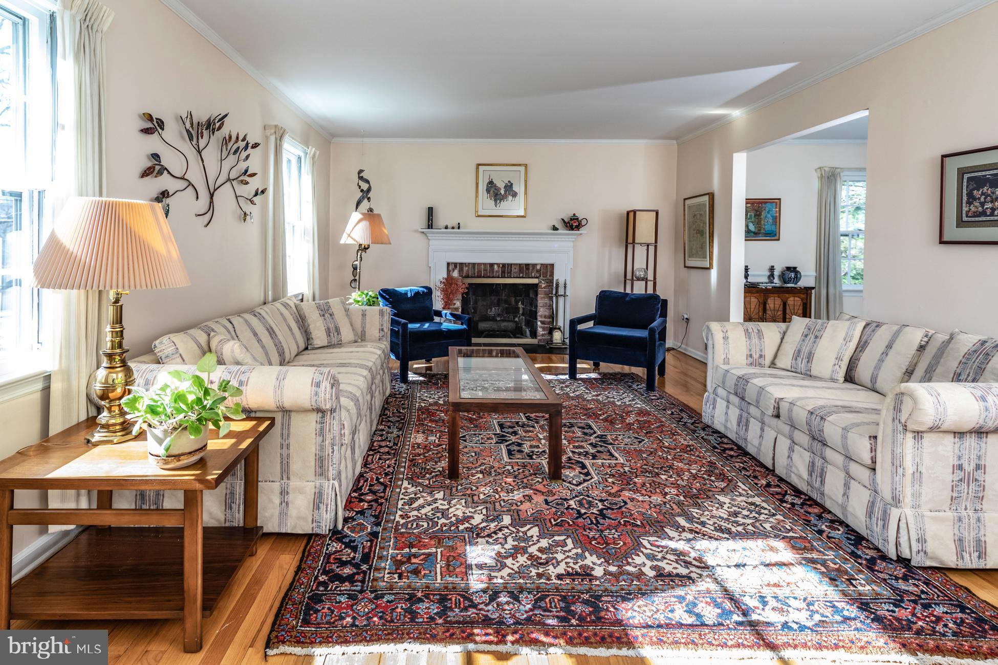 46 Terhune Road Princeton, NJ 08540 - Photo 5 of 36 Living Room with Fireplace