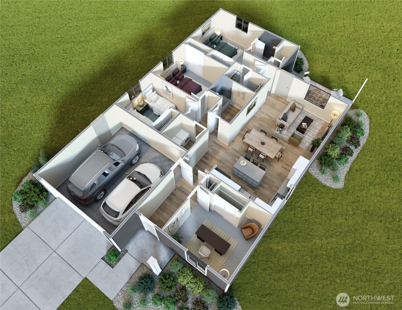 581 South Oasis Loop East Wenatchee, WA 98802 - Photo 31 of 33 an aerial view of a house with a garden