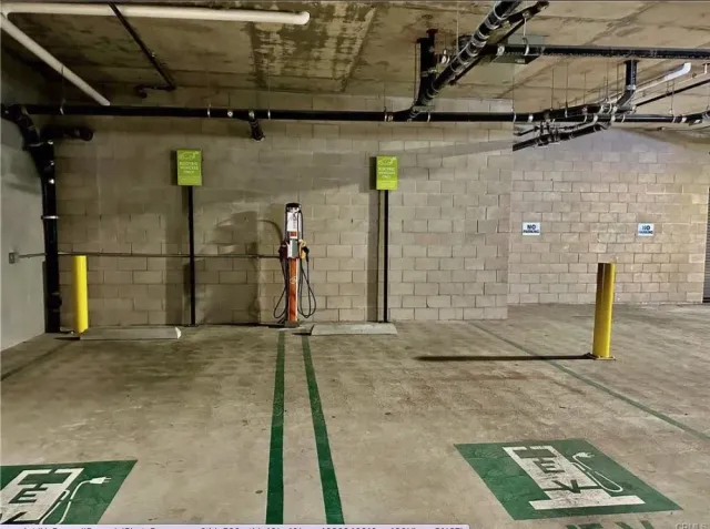 a view of a building with a street