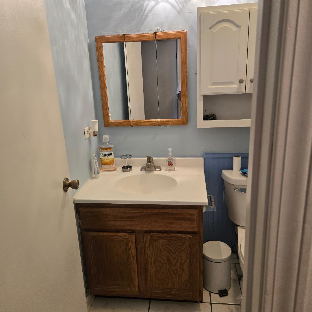 228 Elkhorn Court, Unit B Bolingbrook, IL 60440 - Photo 11 of 15 a bathroom with a sink a toilet and mirror