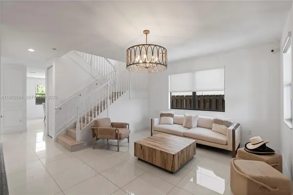 a living room with furniture